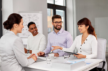 Image showing recruiters having job interview with employee