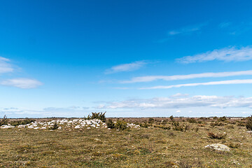 Image showing Remote ancient remains  in a great plain grassland