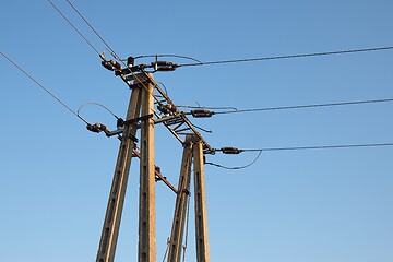 Image showing Electric line column