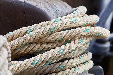 Image showing Rope on a sailing boat