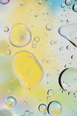 Image showing Green, yellow and white abstract background picture made with oil, water and soap