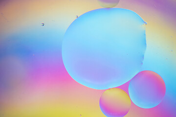 Image showing Rainbow abstract background picture made with oil, water and soap