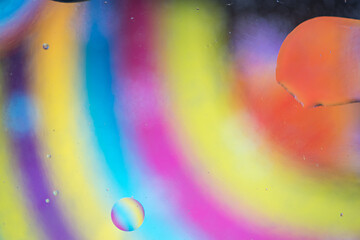 Image showing Rainbow abstract background picture made with oil, water and soap