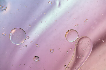 Image showing Defocused pastel colored abstract background picture made with oil, water and soap