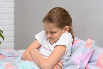 Image showing Teen girl ten years old does not want to go to bed