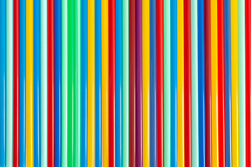 Image showing Colorful background of straws for drinks and cocktail