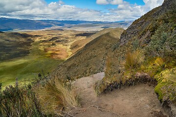 Image showing Mountain hiking trail in the Andes