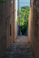 Image showing Steep stairs and narrow street in old town of Dubrovnik