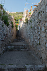 Image showing Steep stairs and narrow street in old town of Dubrovnik