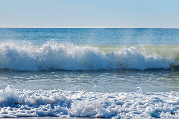 Image showing High waves and water splashes in Andalusia, Spain