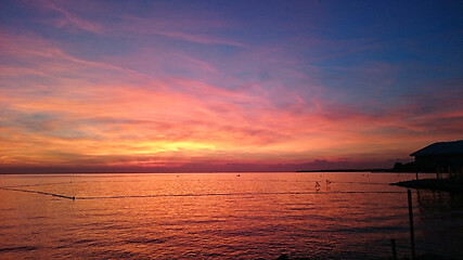 Image showing View of beautiful sunset above the Adriatic sea