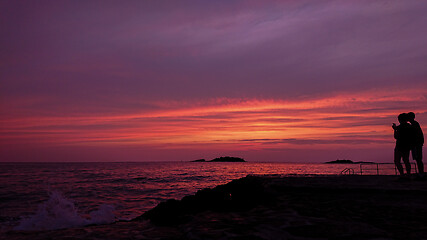 Image showing View of beautiful sunset above the Adriatic sea