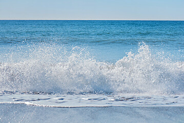 Image showing High waves and water splashes in Andalusia, Spain