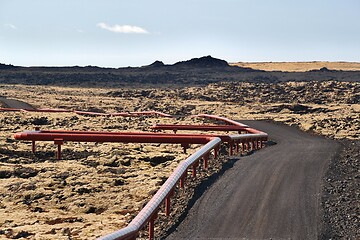 Image showing Pipeline in Iceland for geothermal power