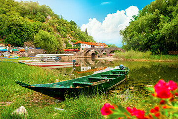 Image showing Rijeka Crnojevica and boat