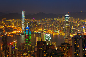 Image showing Hong Kong at night from Victoria Peak