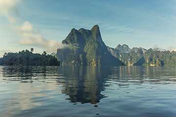 Image showing Cheow Lan lake landscape in Thailand