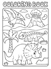 Image showing Coloring book dinosaur subject image 6