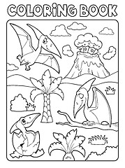 Image showing Coloring book pterodactyls theme image 1