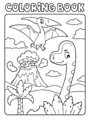 Image showing Coloring book dinosaur composition image 5