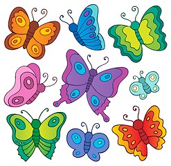 Image showing Various butterflies theme set 1