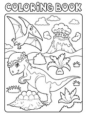 Image showing Coloring book dinosaur subject image 7