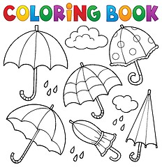 Image showing Coloring book umbrella theme set 1