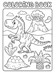 Image showing Coloring book dinosaur composition image 4