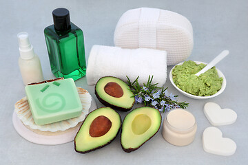 Image showing Natural Avocado Skincare Beauty Treatment