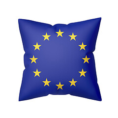 Image showing European flag on pillow isolated on white