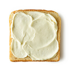 Image showing toasted bread with cream cheese