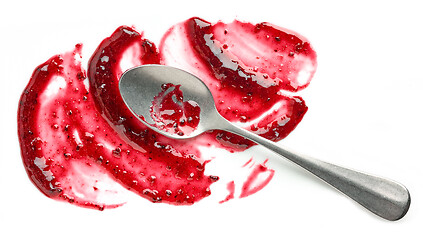 Image showing blackcurrant jam on white background