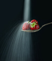 Image showing spoon of strawberries