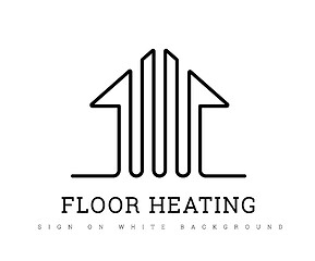 Image showing Heating floor vector sign on a white. Warm floor logo design