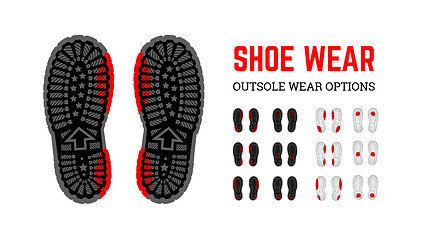 Image showing Shoe wear erasing. Infographic vector illustration