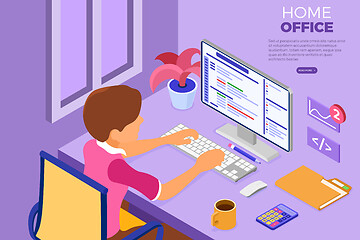 Image showing Programmer working at Home Office