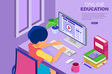 Image showing Online Distance Education from Home