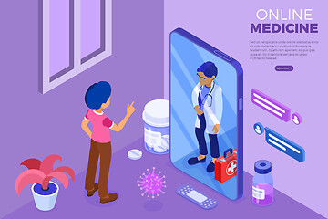 Image showing Online Doctor and Medical Diagnostics Isometric