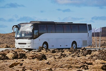 Image showing Tour buses for tourists in Iceland