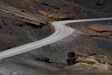 Image showing Strange landscapes and roads of Iceland