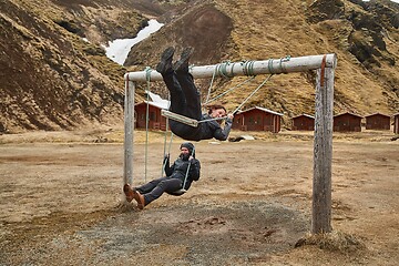 Image showing Using swings in Iceland
