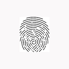 Image showing Fingerprint design vector illustration on white. Rounded lines design style