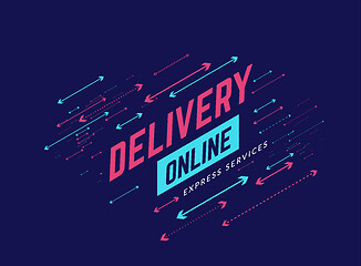 Image showing Delivery online design background with arrows. Vector illustration