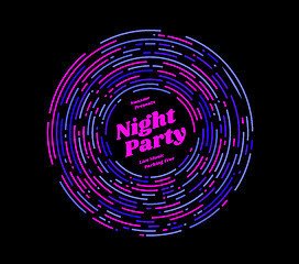 Image showing Night party vector illustration. Rounded lines design style.