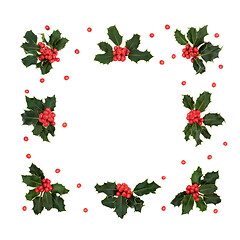 Image showing Holly Berry Abstract Wreath with Loose Berries