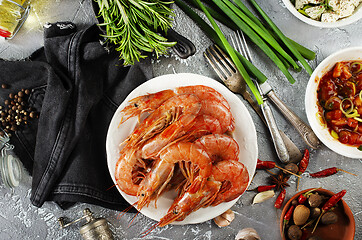 Image showing boiled shrimps