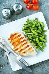 Image showing chicken breast with bean