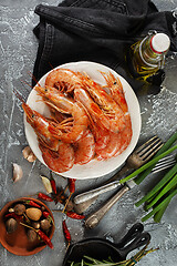 Image showing boiled shrimps