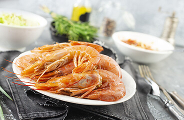 Image showing boiled shrimps