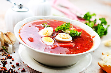 Image showing Traditional Ukrainian borsch